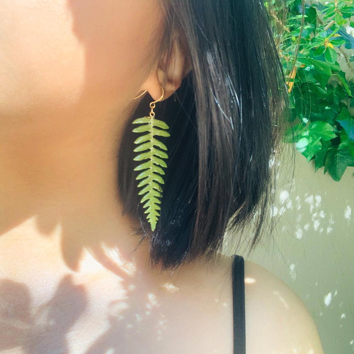 Bohemian Fern Leaves Female Personality Simple Earrings