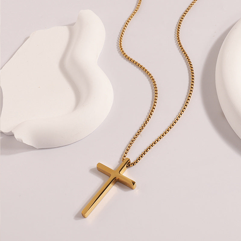 Women's Luxury Fashion Stainless Steel Cross Shelf Necklaces
