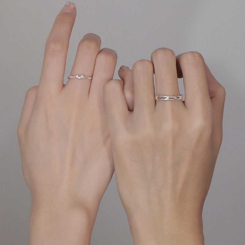 Women's & Men's Pair Niche Design Simple Temperament Open Rings