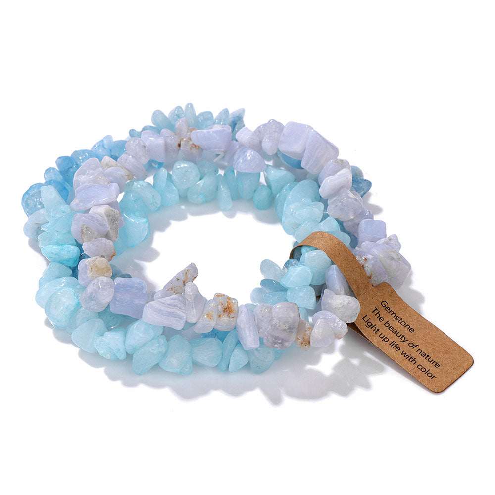 Women's & Men's Gravel Beads Three-piece Kraft Paper Tag Bracelets