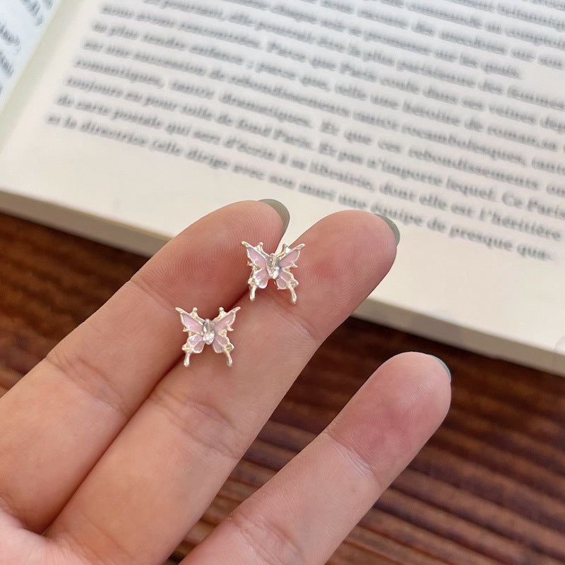 Niche Design Butterfly Graceful Personality Small Simple Earrings