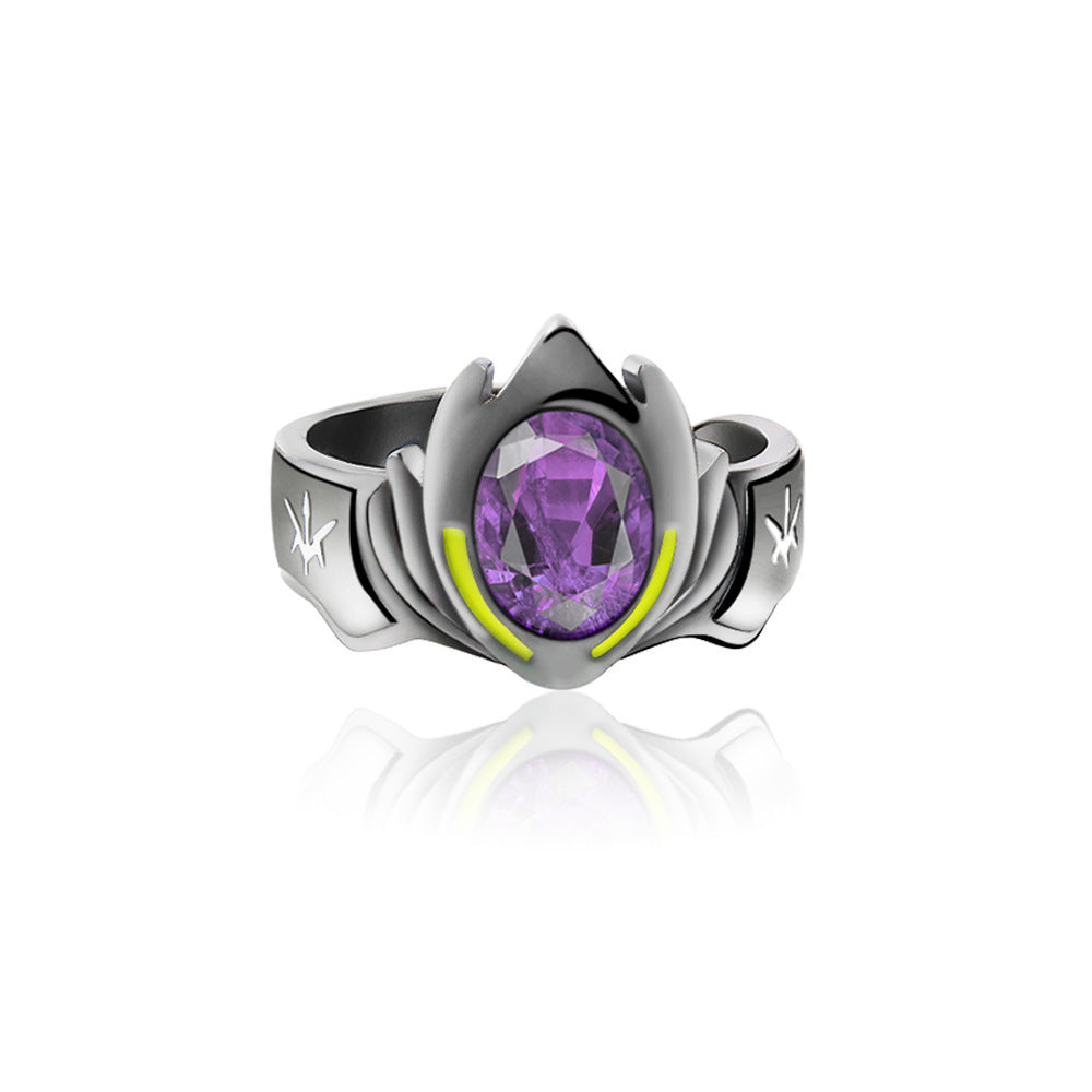 Anime Death Note Letters Red Crystal Rings