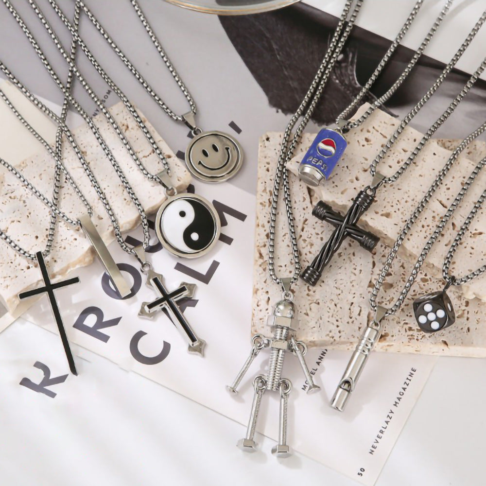 Titanium Steel Long Sweater Stainless Hip Hop Necklaces