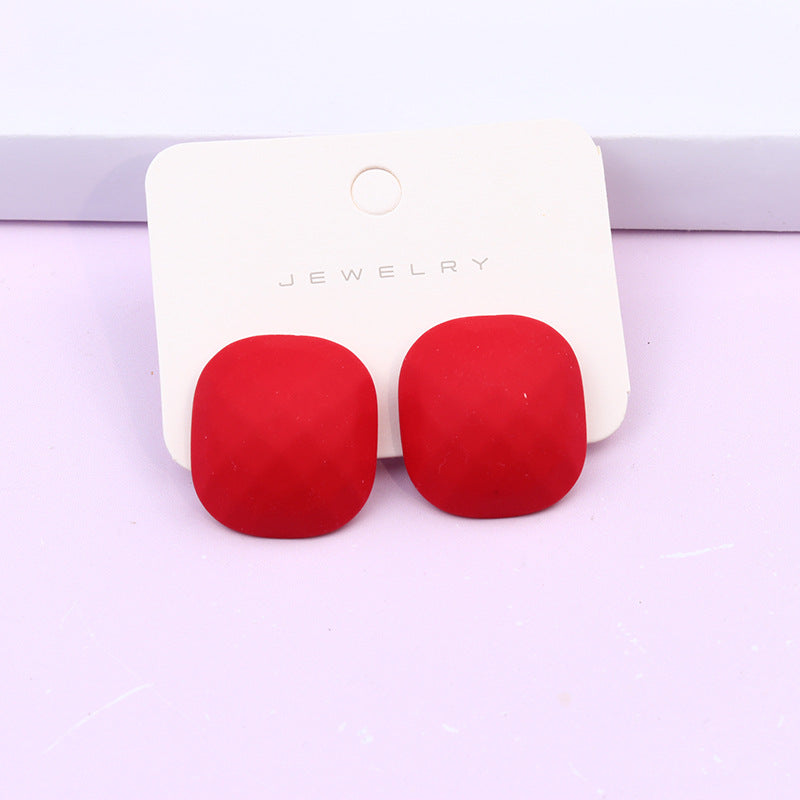 Women's Multilateral Three-dimensional Cut Painted Square Candy Earrings