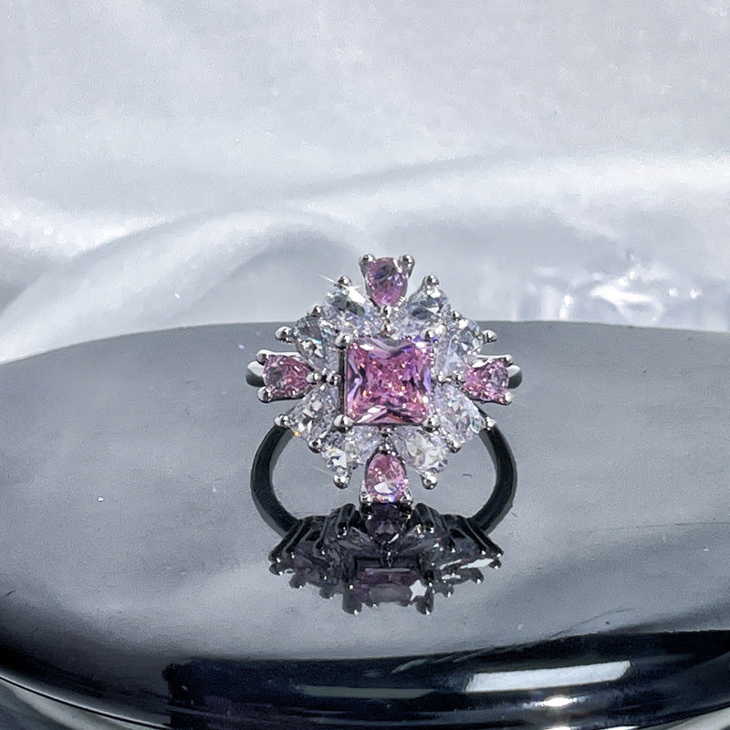 Diamond Love Open-end Zircon Female French Rings