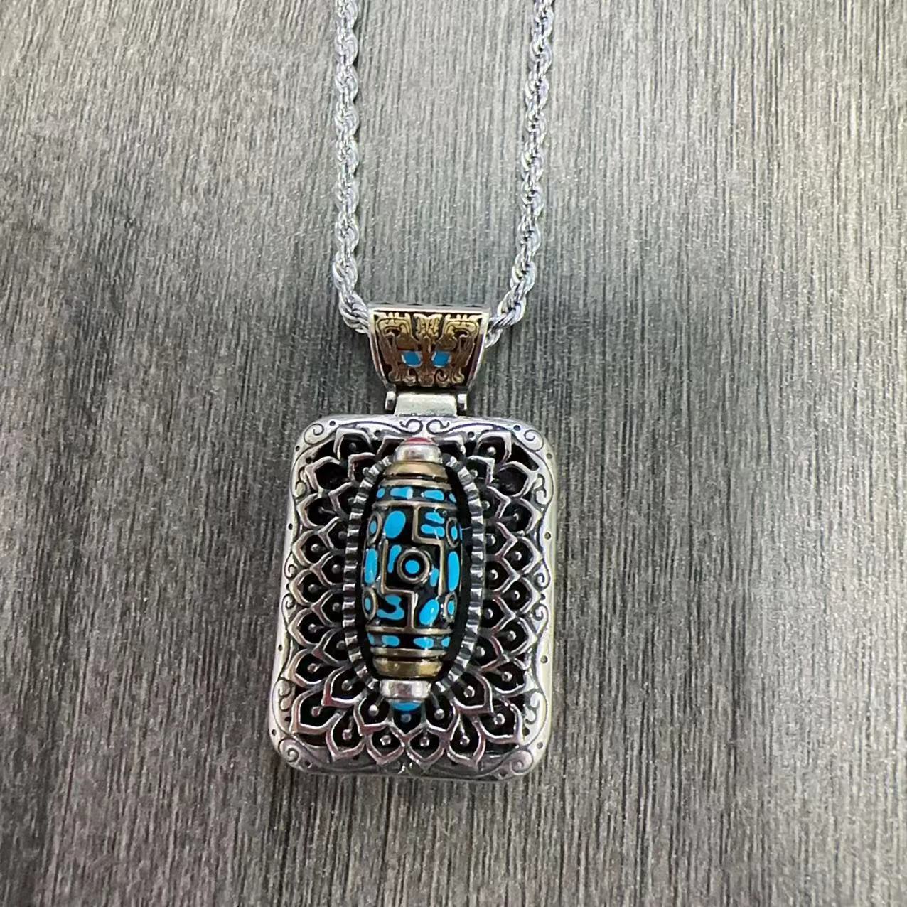 Women's & Men's Words Mantra Bead Retro Ethnic Style Thai Sier Necklaces