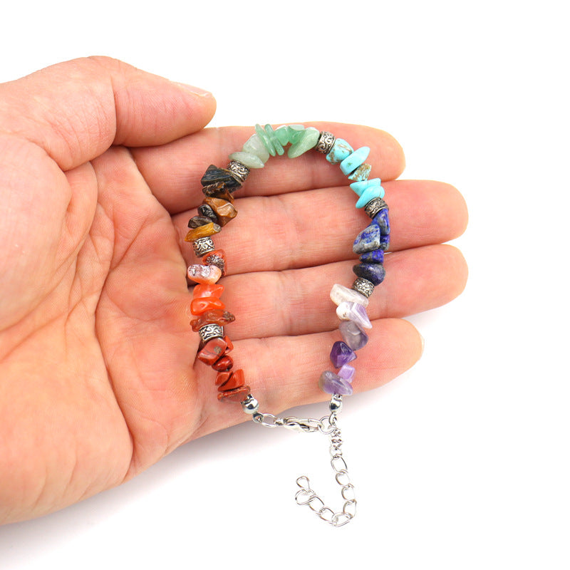 Handmade Beaded Natural Stone Crystal Gravel Bracelets