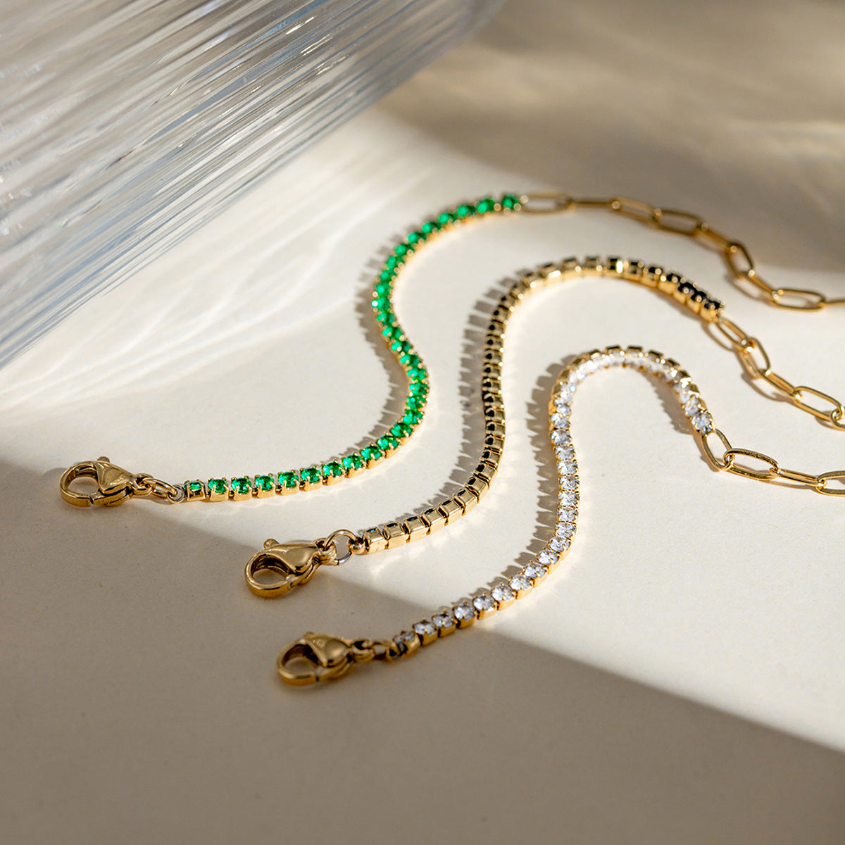 Stainless Steel White Stitching Claw Chain Bracelets