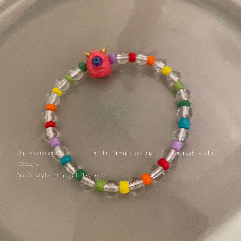 Korean Personalized Minority Design Color Crystal String Bracelets