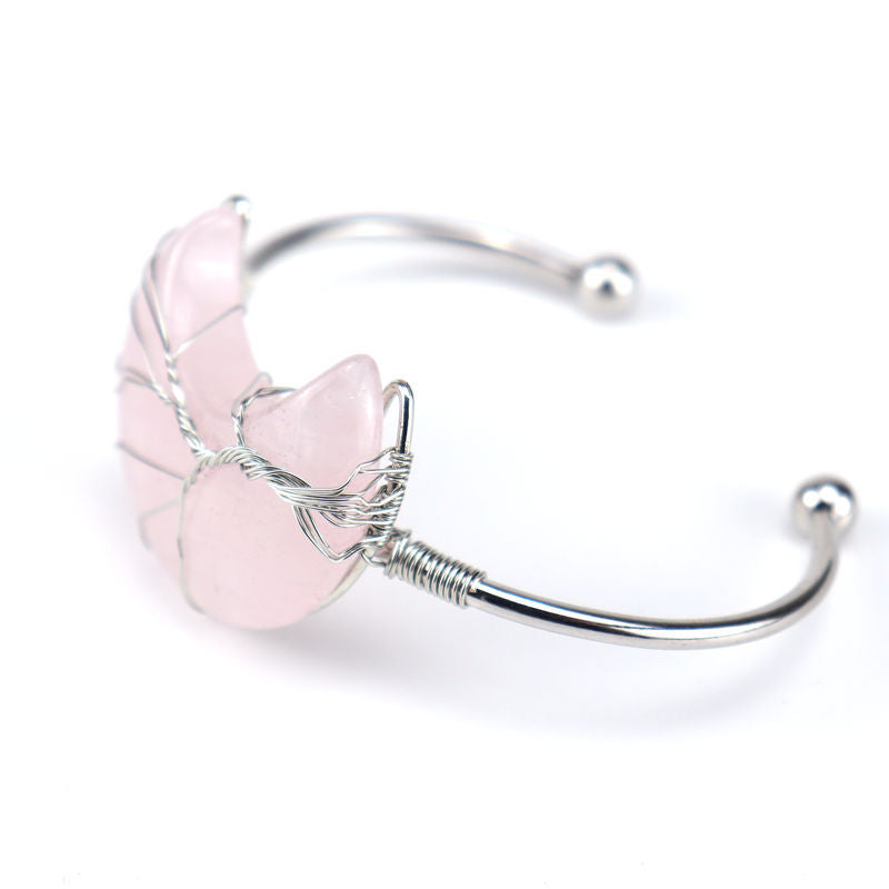 Handmade Sier Winding Lucky Tree Natural Bracelets