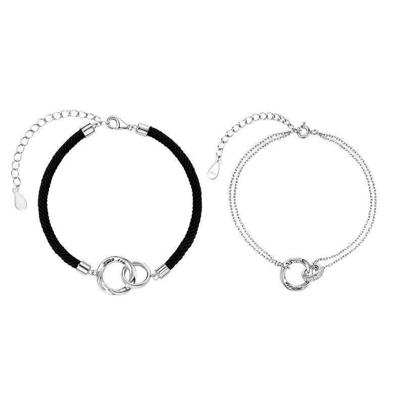 Mobius Korean Style Double Couple Light Luxury Simplicity Woven Hand Bracelet