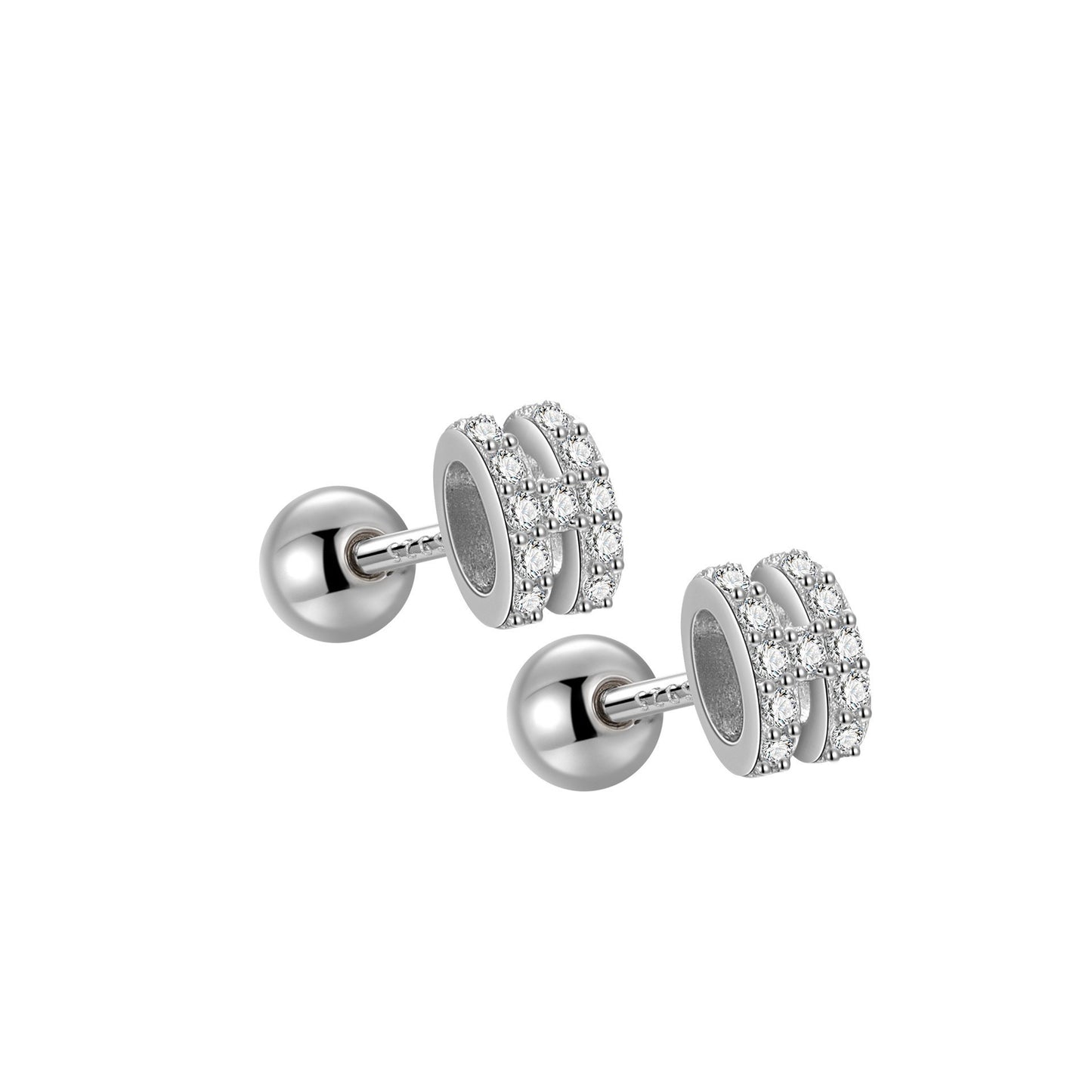 Sier Ear Bone Female Screw Tightening Rings
