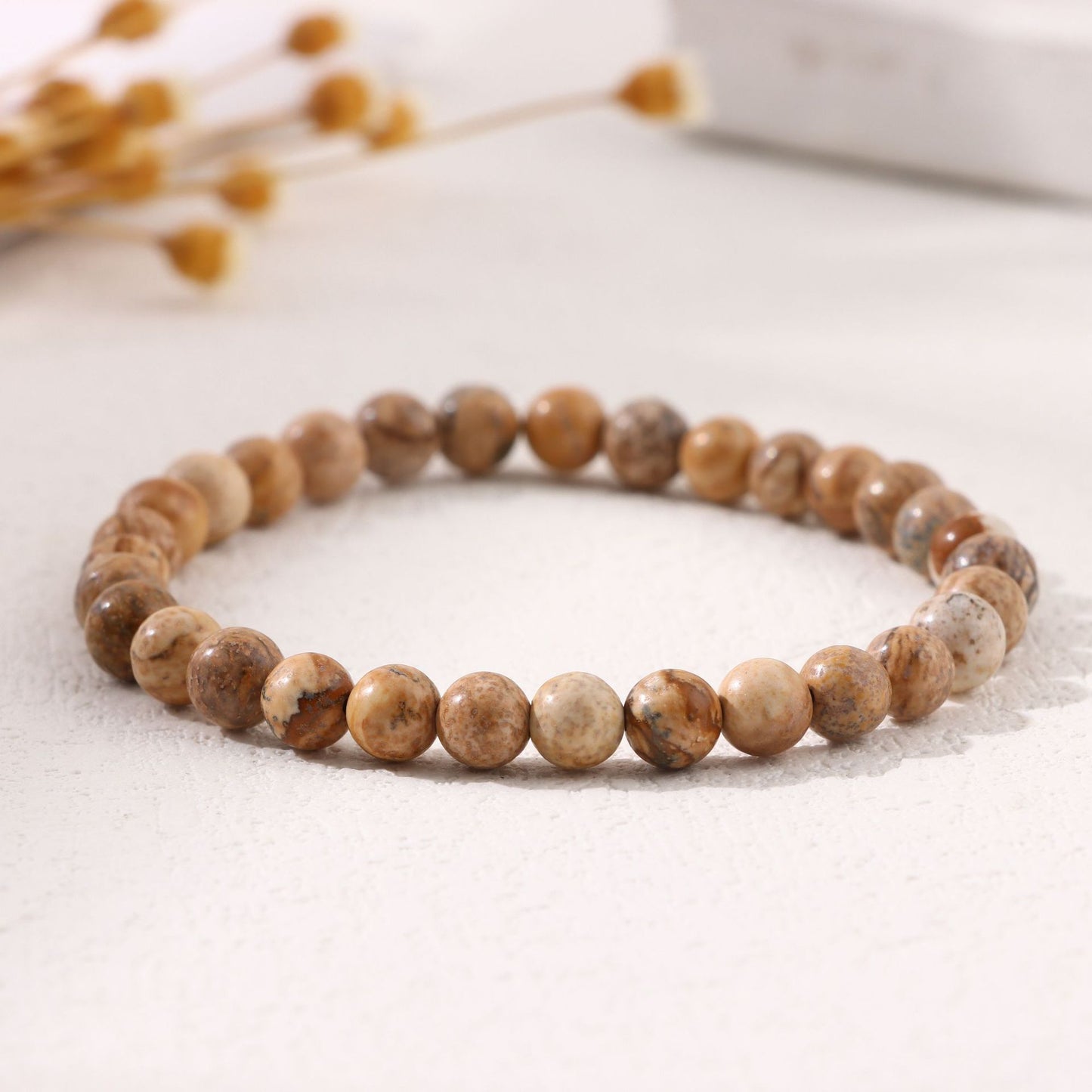 Women's & Men's Round Beads Couple Fashion Elastic String Beaded Bracelets