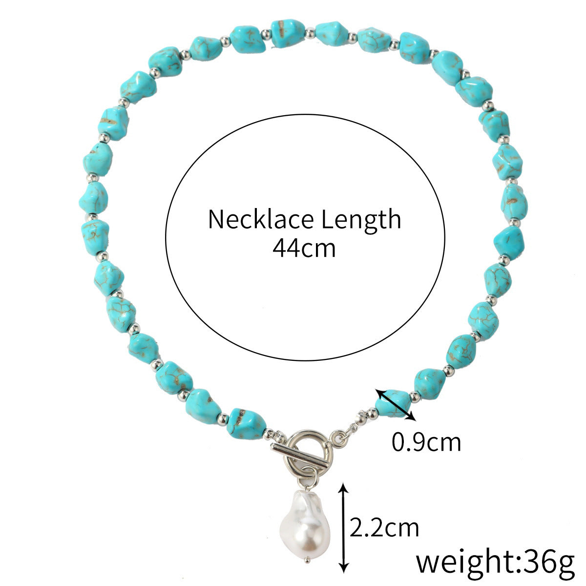 Bohemian Ethnic Style Turquoise Vintage Long Sweater Necklace