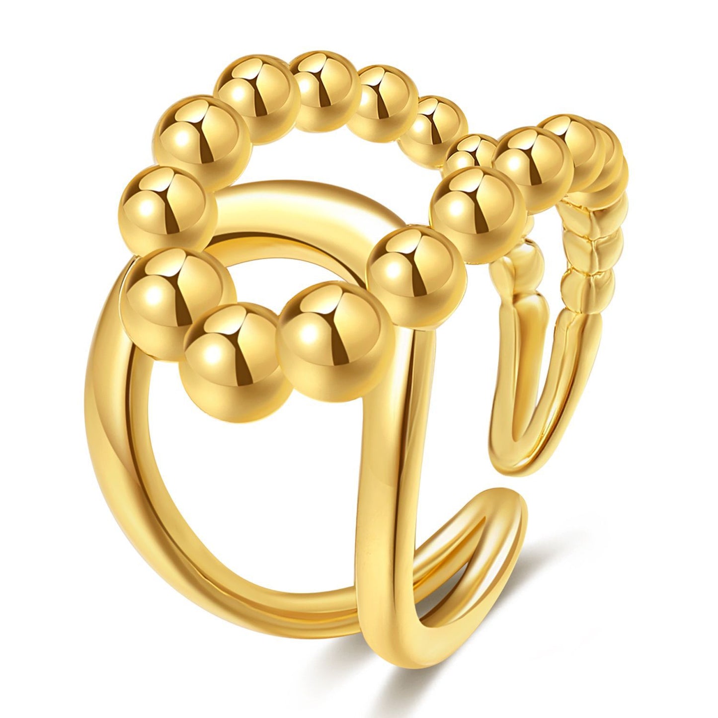 Open Letter Smiley Cross Love Surrounding Bamboo Joint Rings