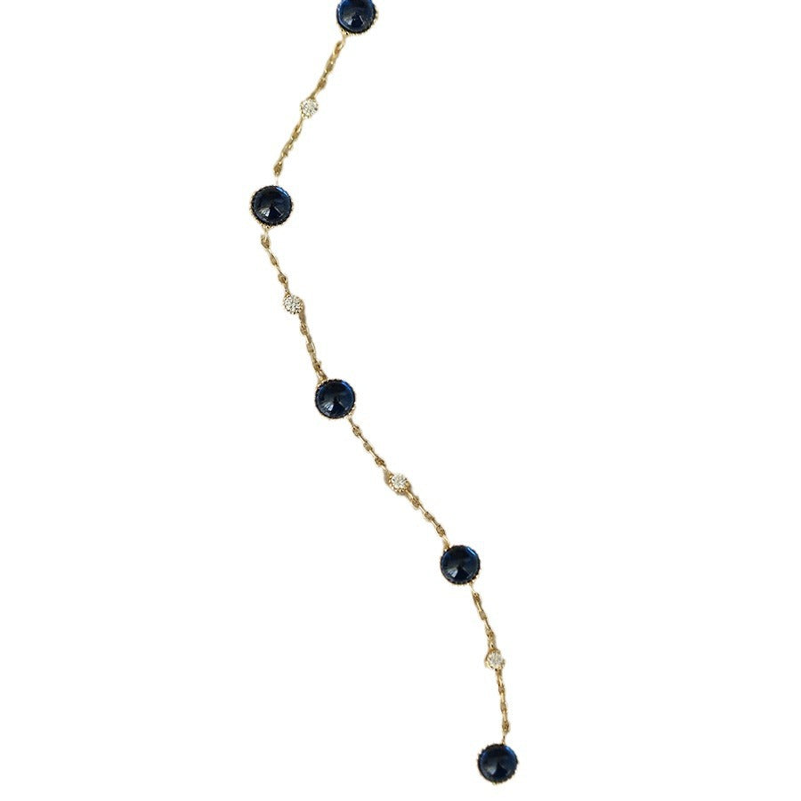Women's Sier Plated Blue Stone Thin Light Luxury Bracelets