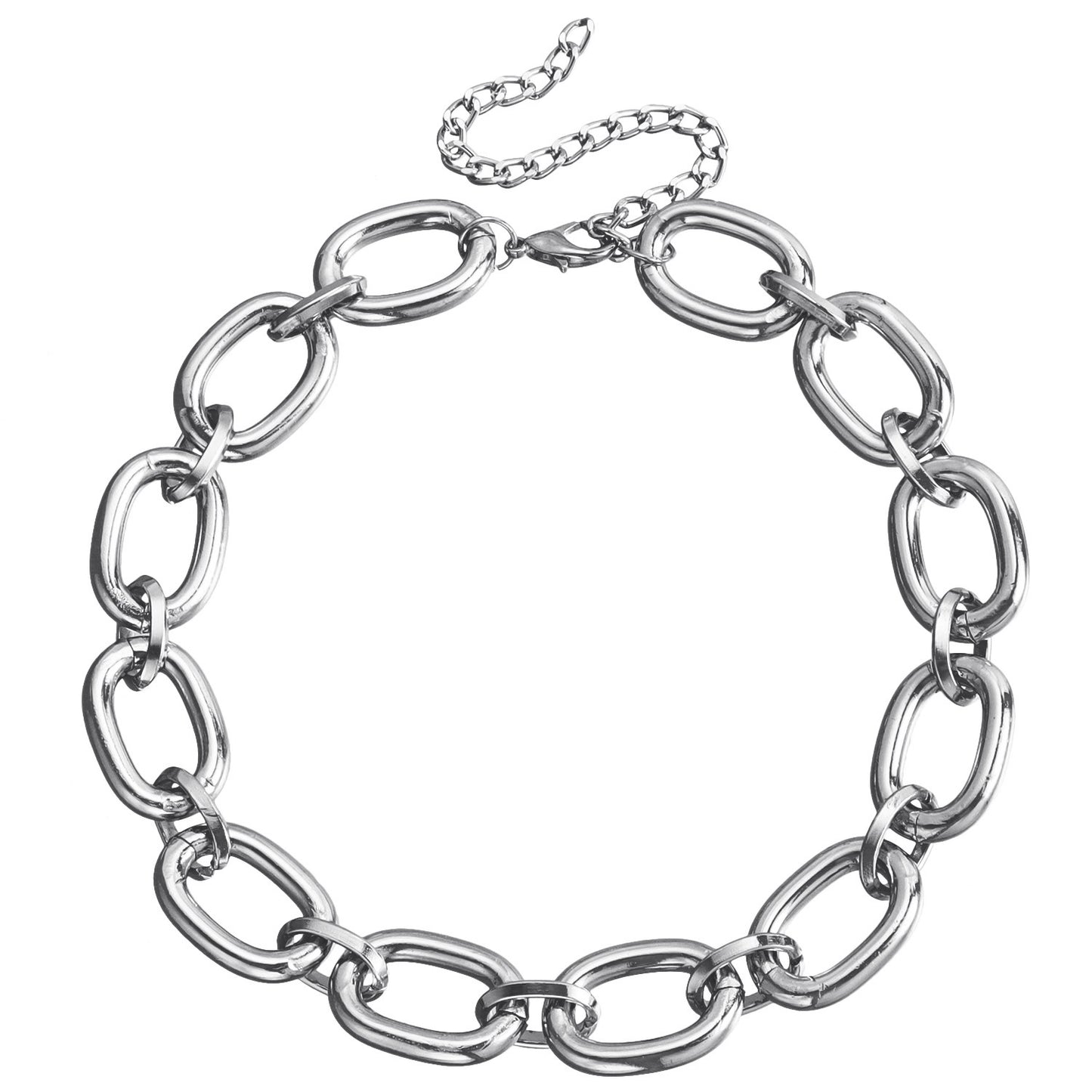 Women's Punk Exaggerated Hip Hop Thick Aluminum Chain Necklaces