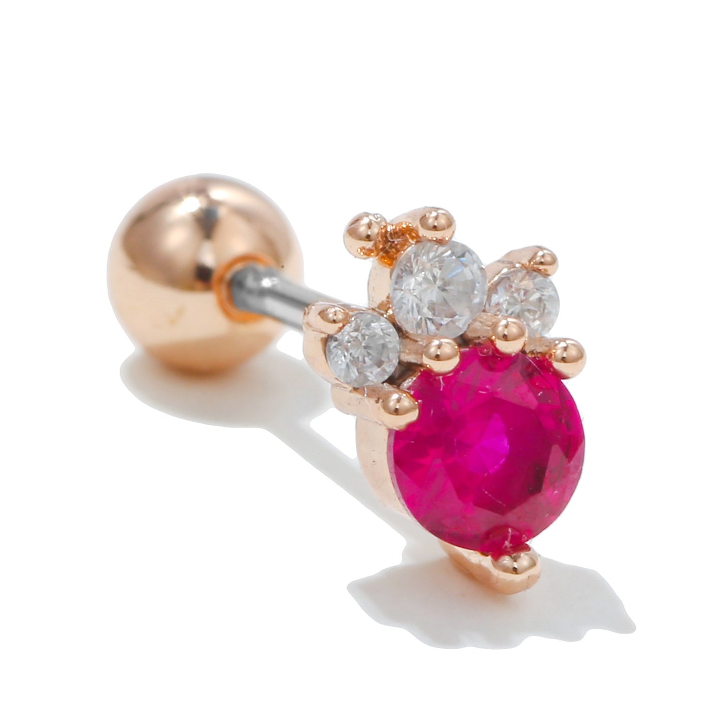 Color Zircon Ear Bone Stainless Steel Earrings