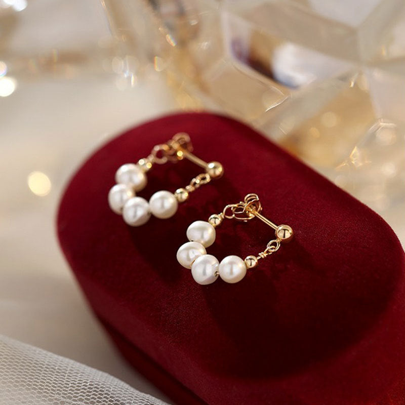 Women's Sterling Sier Pearl Light Luxury Trendy Earrings