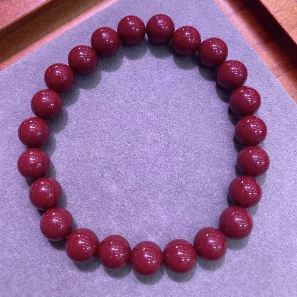 Women's Purple Gold Sand Cinnabar Beaded Single Ethnic Bracelets