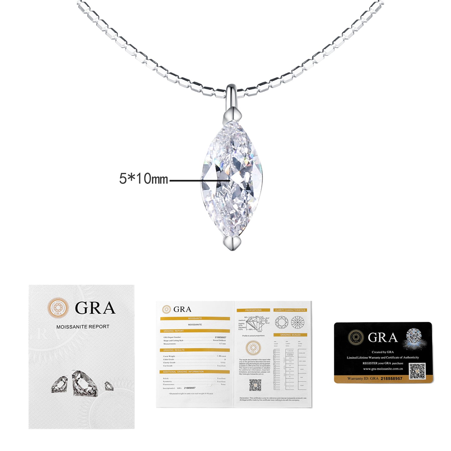 Women's Sier Moissanite Clavicle Chain Detachable Korean Necklaces