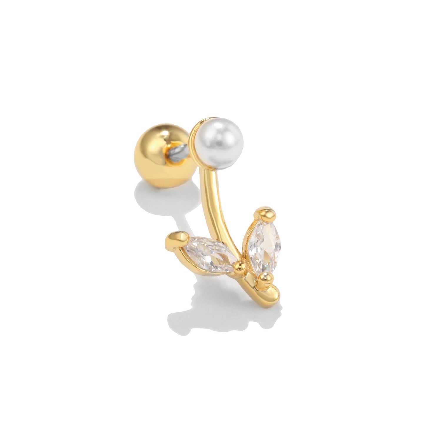 Flower Ear Bone Stainless Steel Thin Rings