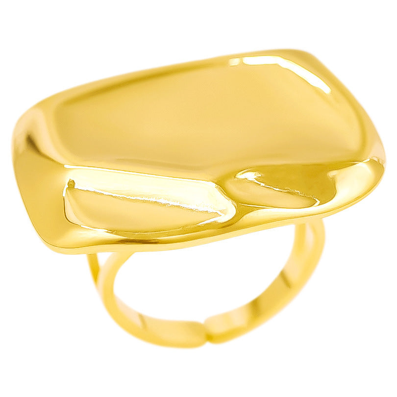 Women's Stainless Steel Fashion Minimalist Square Personalized Cold Rings