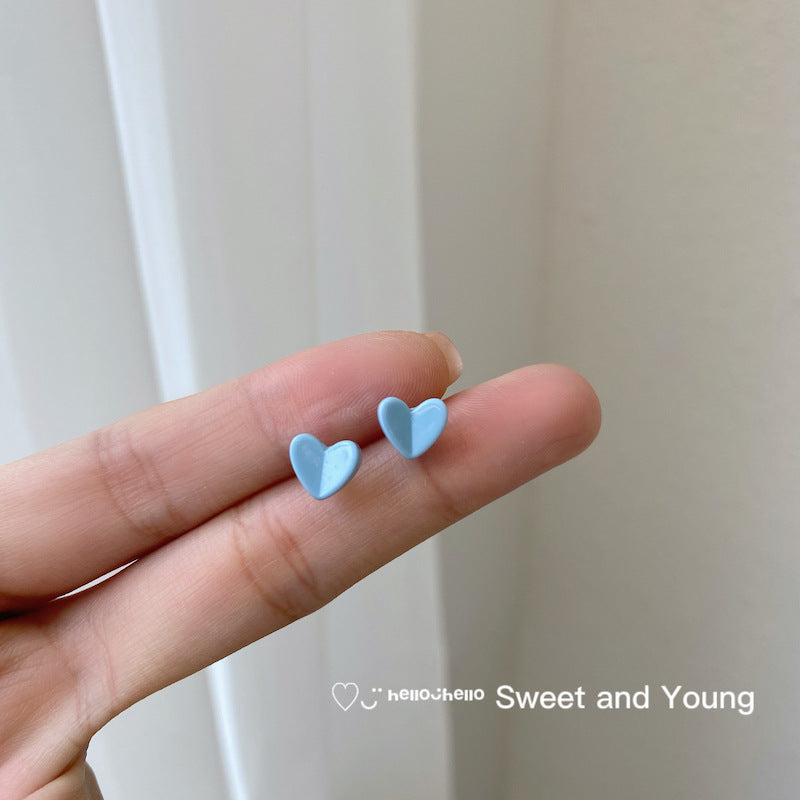 Ceramic Three-dimensional Colored Loving Heart Sweet Cute Earrings