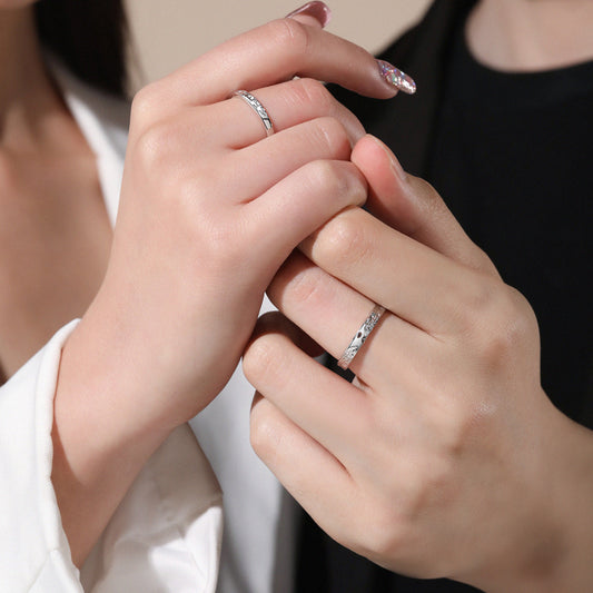 Women's & Men's Pure Sier Glacier Couple Simple High Rings