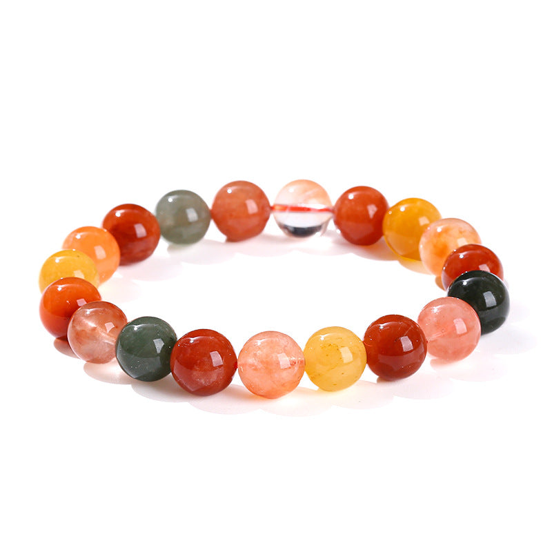 Natural Fu Lu Shou Crystal Simple Color Rabbit Fur Bracelets