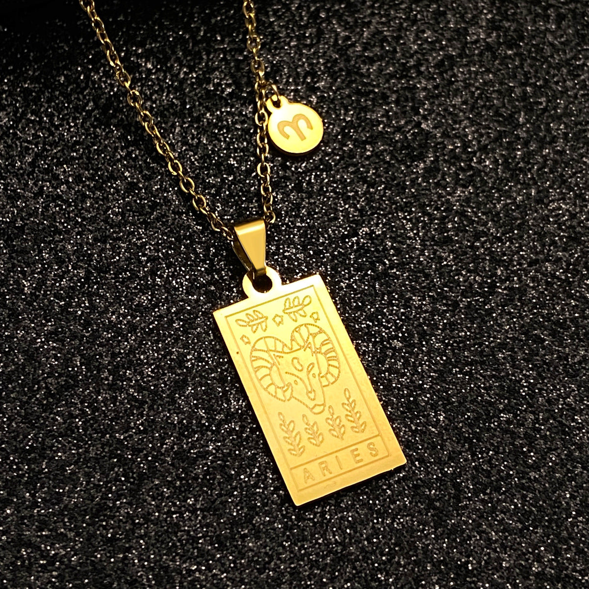 Women's Steel Constellation Square Retro Twee Tarot Necklaces