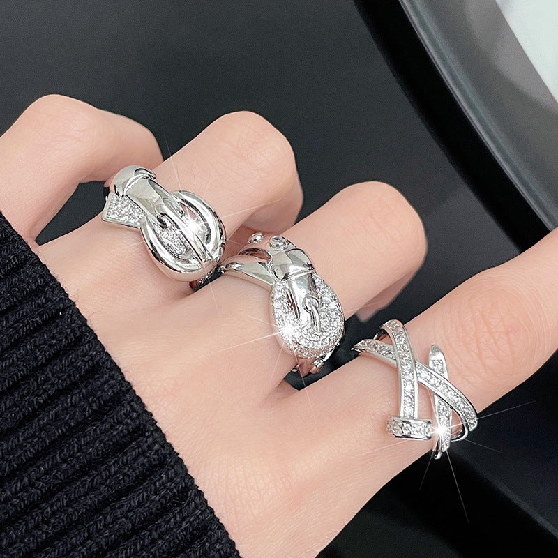 Nail Twin Open Design Personalized Cold Rings