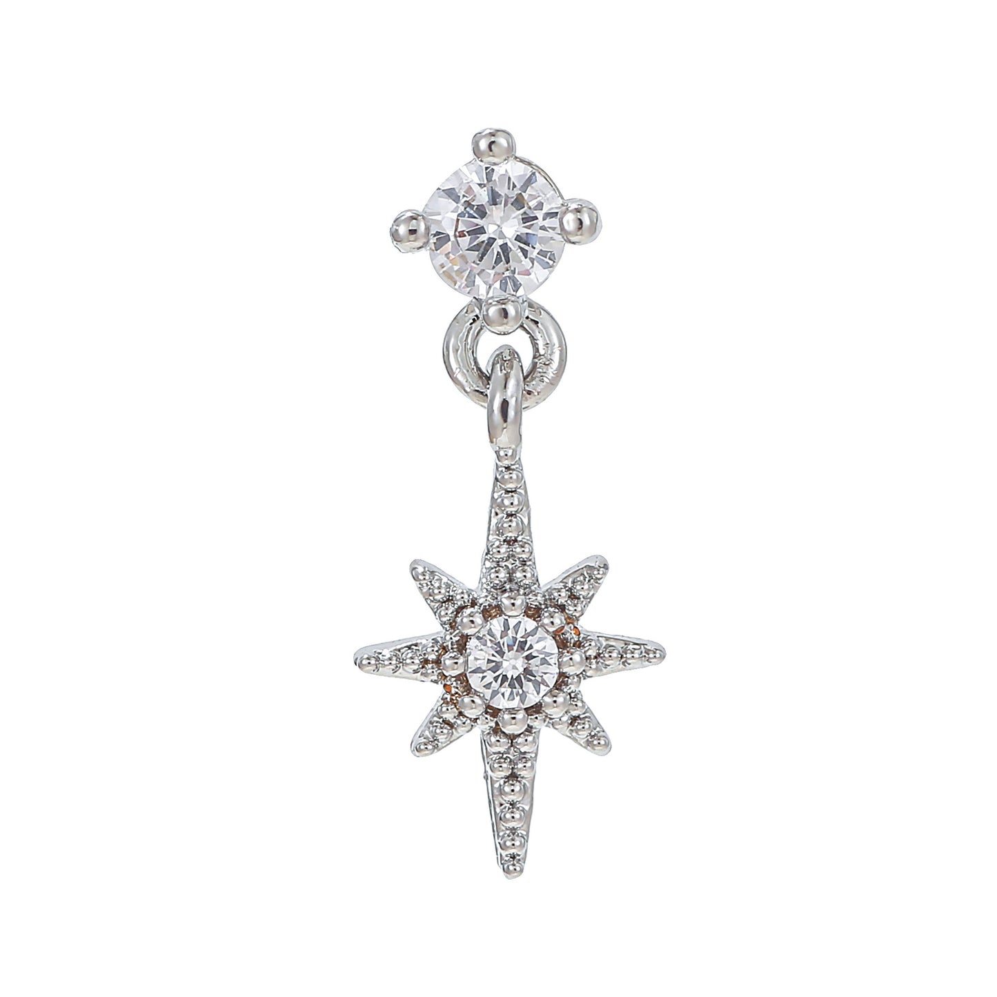 Rod Piercing Micro Inlaid Zircon Double Earrings