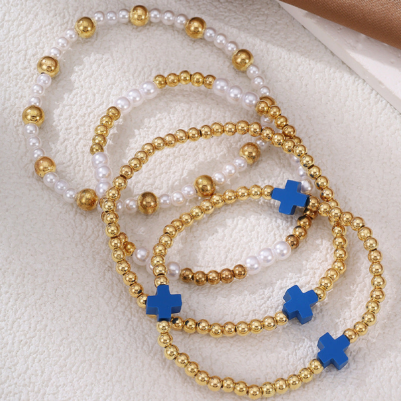 Plus Beaded Set Dopamine Mixed Color Bracelets