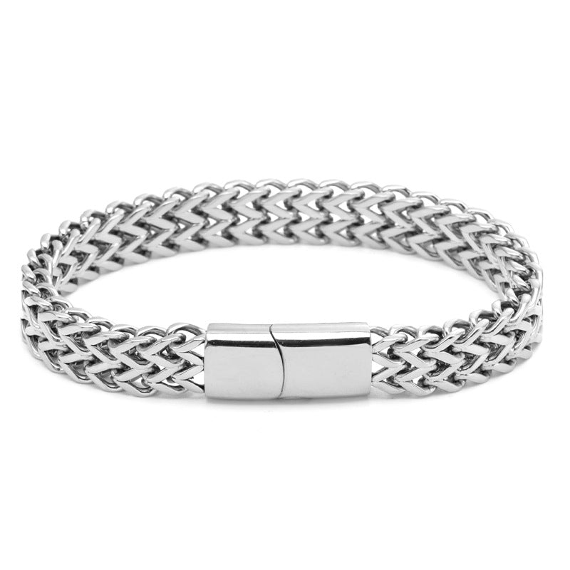 Men's Stainless Steel Positive Negative Hip Hop Bracelets