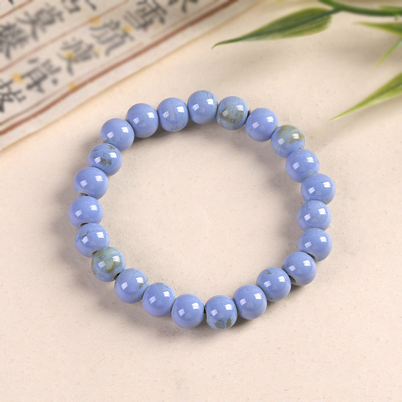 Women's Ceramic Beaded Fresh Color Single String Bracelets