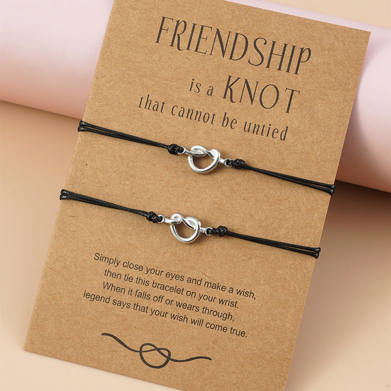 Friend Card Creative Stainless Steel Knotted Bracelets