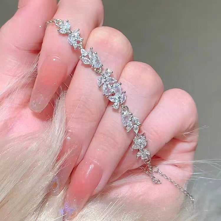 Sier Shining Full Diamond Design Niche Bracelets