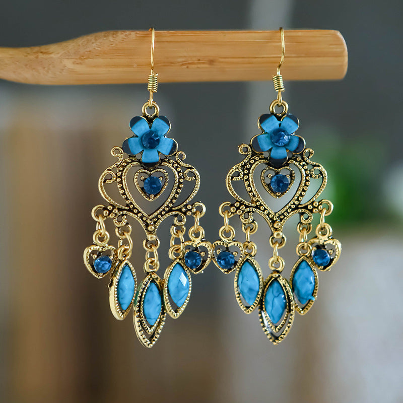 Ethnic Style Your Colorful Vintage Flower Earrings