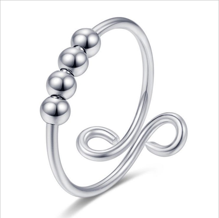 Micro Beads Rotatable Ball Anxiety Decompression Rings