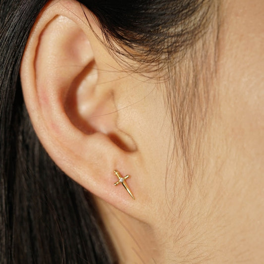 Women's & Men's Cross Sword Screw Creative Dagger Ear Earrings
