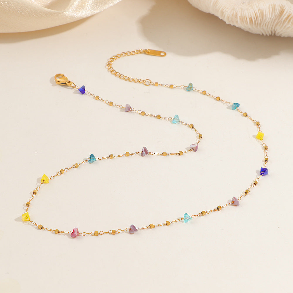 Luxury Sweet Colorful Dopamine Irregular Versatile High-grade Clavicle Bracelet