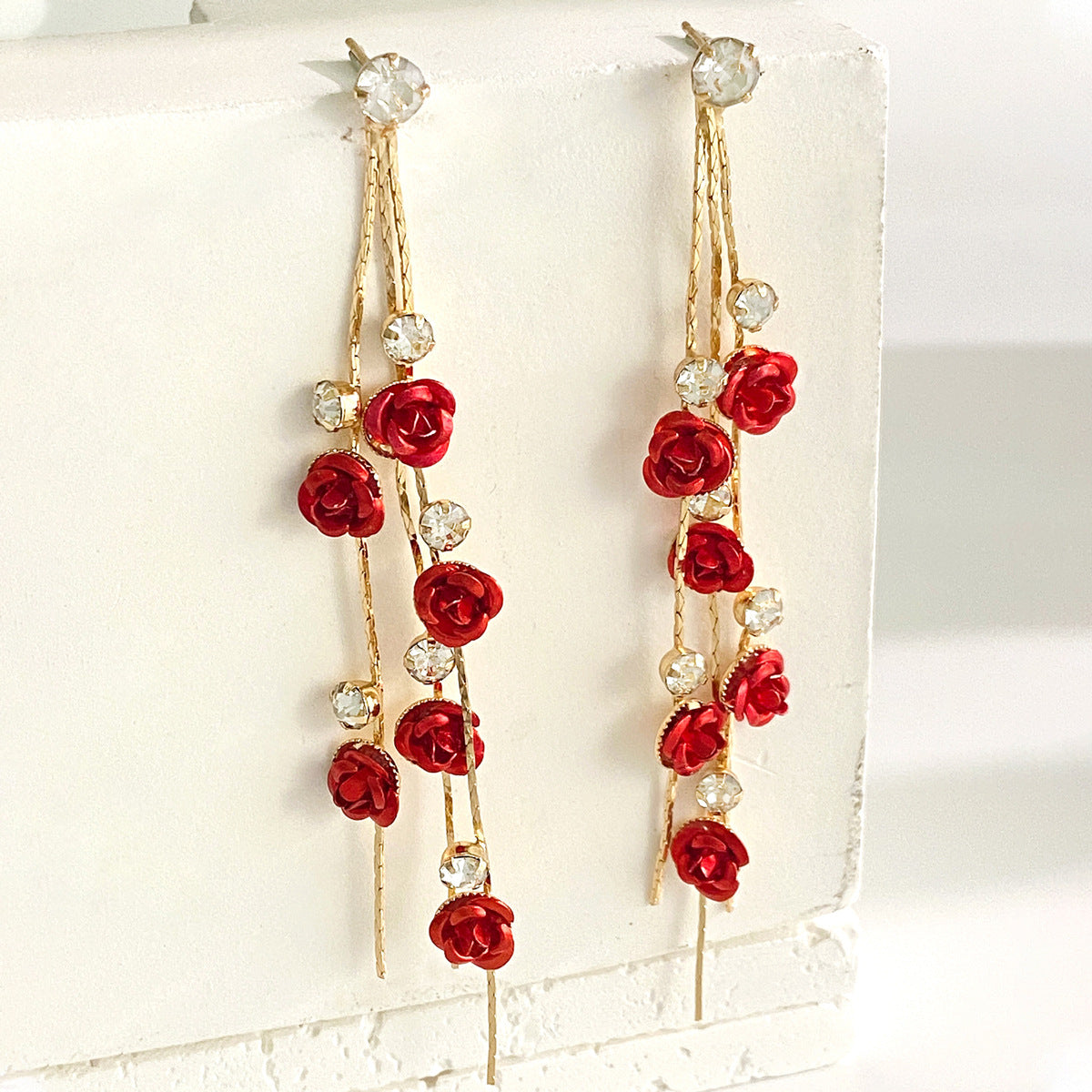 Luxury Flower Tassel Dangle High-grade Alloy Earrings