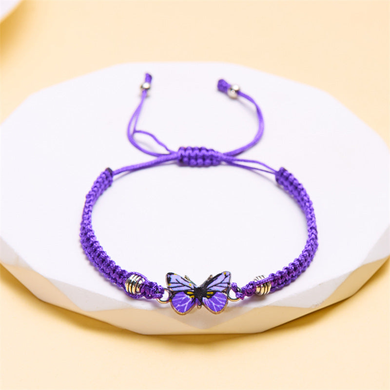 Butterfly Flower Female Girlfriend Gifts Hand-woven Bracelets