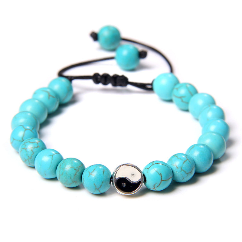 Women's & Men's Pulling Rope Vintage Turquoise Beads Couple Bracelets