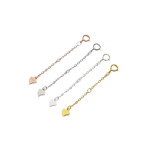 Versatile Sier Extended Chain Spring Fastener Necklaces