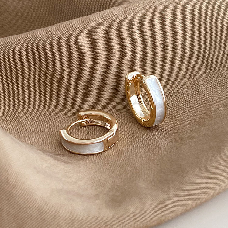 Design Oil Dripping Circle Ear Clip Earrings
