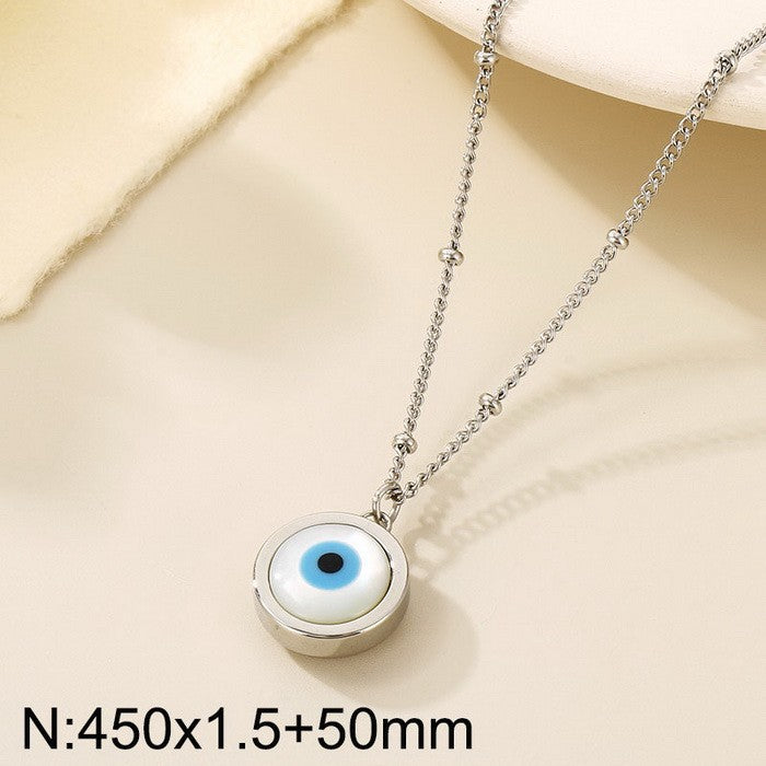 Women's Real Gold Ornament Devil's Eye Trend Necklaces