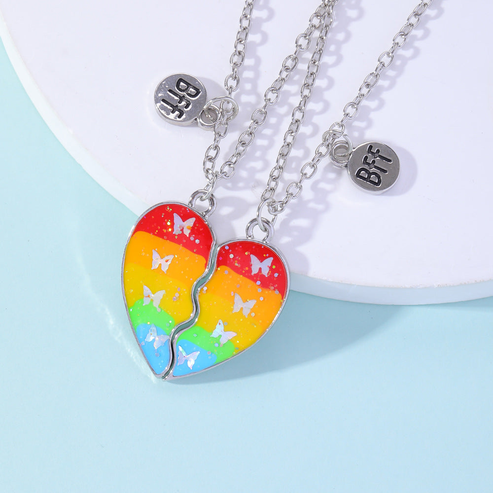 Good Friend Love Colorful Cartoon Girlfriends Necklaces