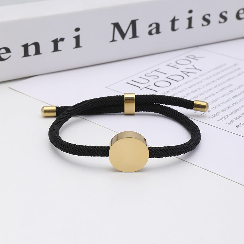 Women's & Men's Printing Material Round Adjustable Stainless Steel Bracelets